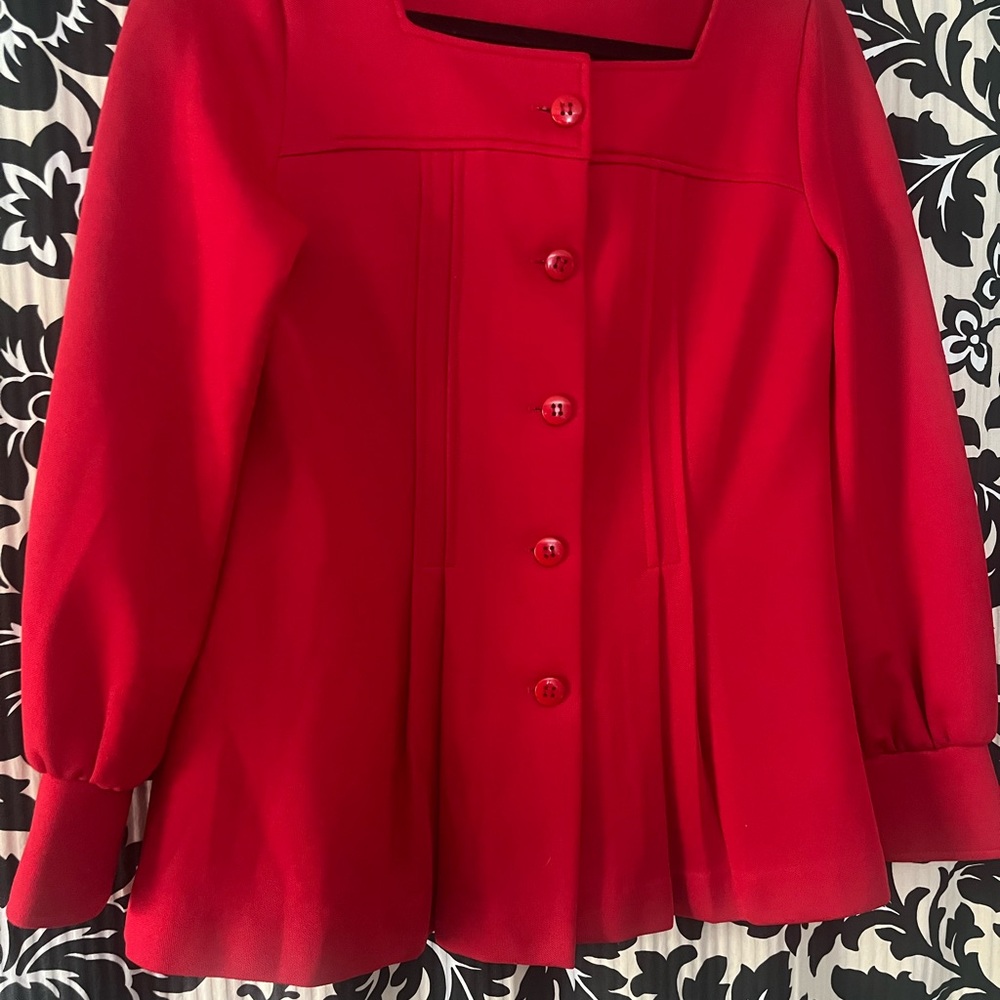 Classic Red Button-Front Women’s Top
